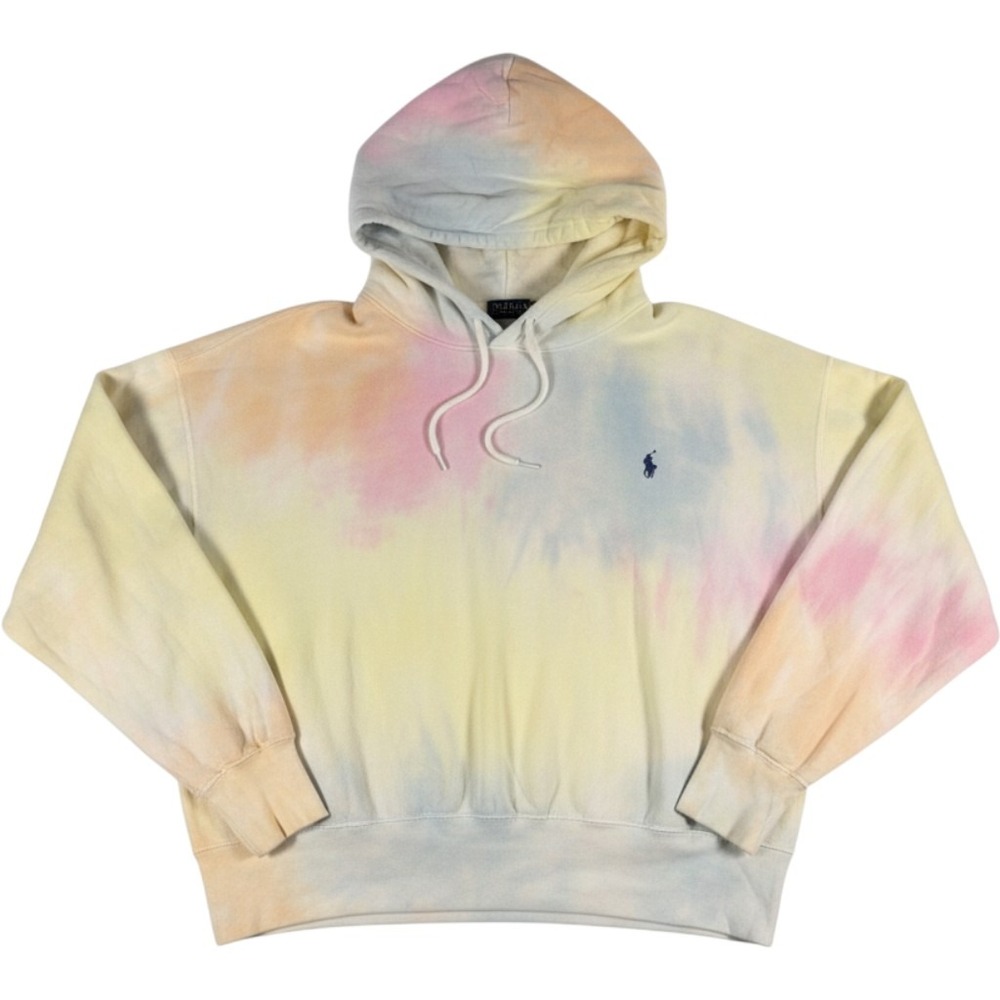 Polo Ralph Lauren Pastel Tie Dye Fleece Hoodie Sweatshirt Large